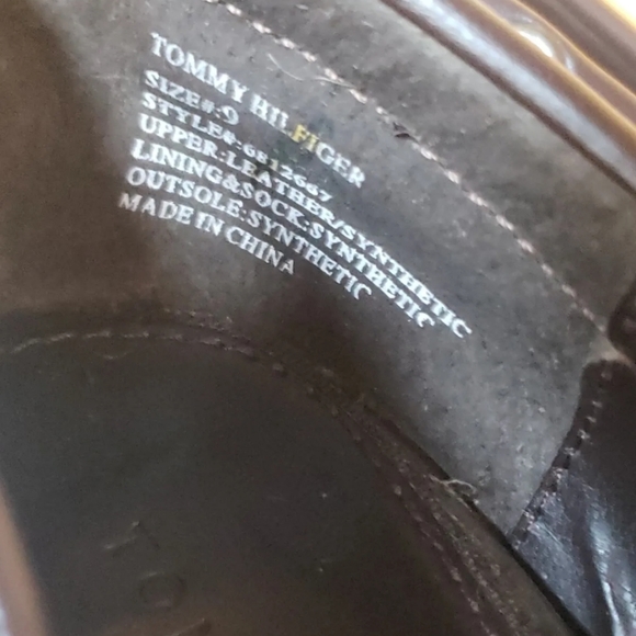 VTG 90s Y2K Tommy Hilfiger Brown Leather Chunky Heel Womens Platform Shoe Size 9 - Picture 11 of 12